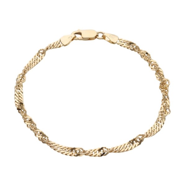 Bransoleta złota splot singapur próby Au 585