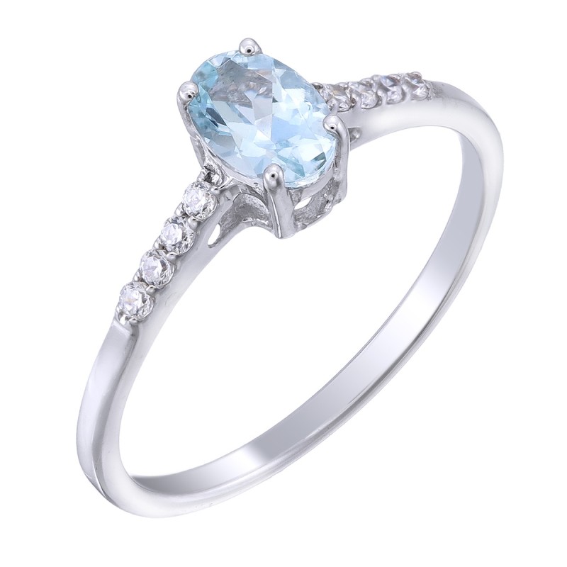 Pierścionek Ag 925 Akwamaryn 3799-R-AQ-WP