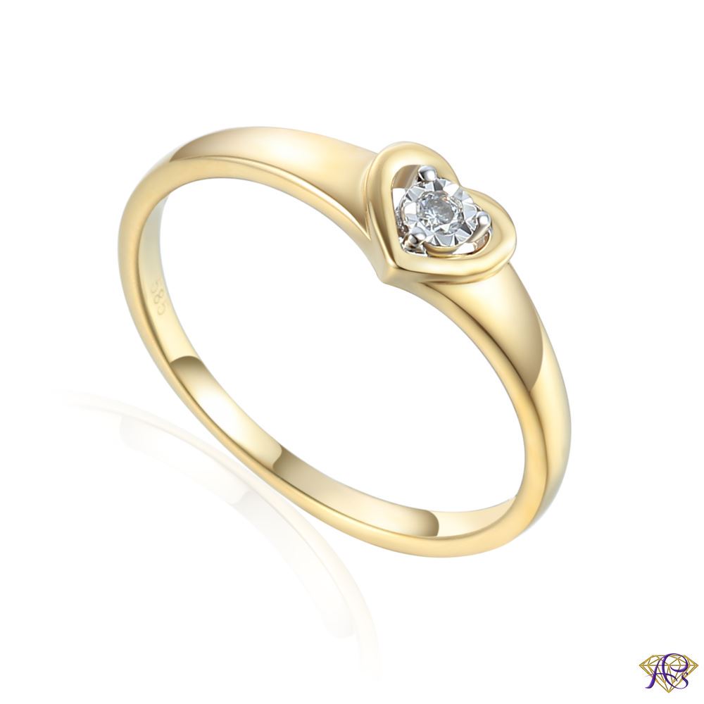 Złoty pierścionek z diamentem R81531Y