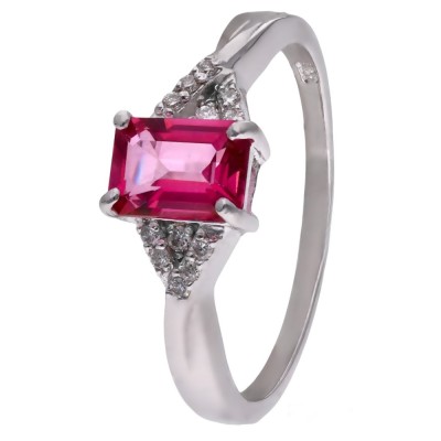 Pierścionek Ag 925 topaz z diamentem CVD-2061-R-PT