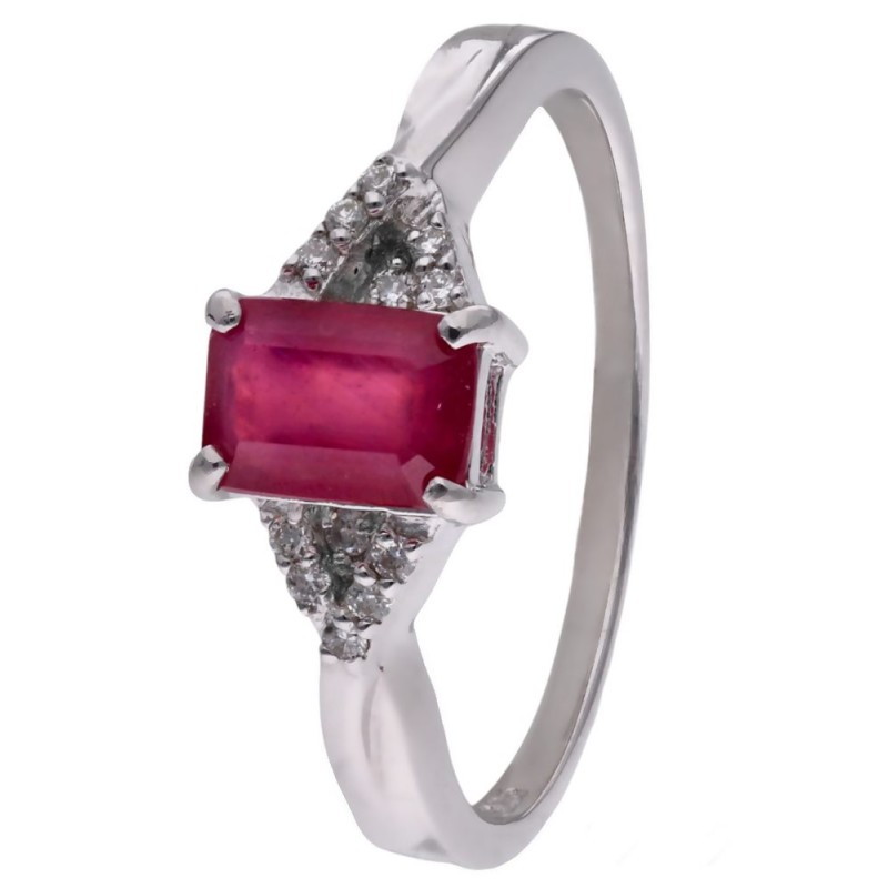 Pierścionek Ag 925 rubin z diamentem CVD-2061-R-RU