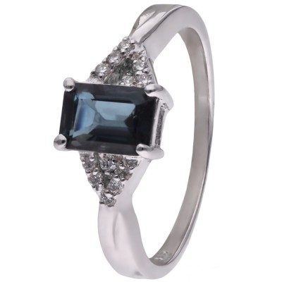 Pierścionek Ag925 topaz z diamentem CVD-2061-R-TLB