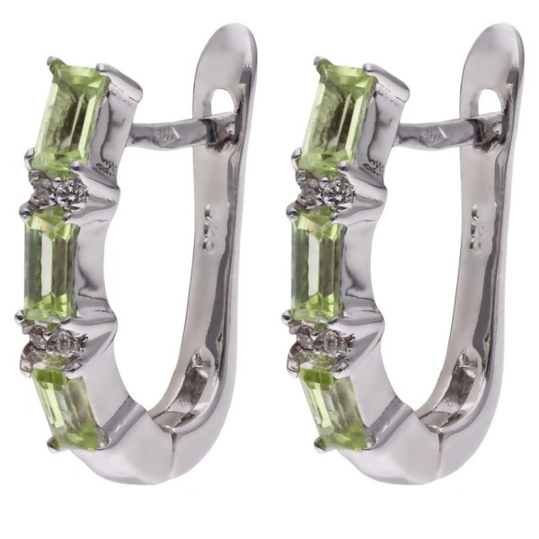 Kolczyki Ag 925 peridot z diamentem CVD-3151-E-PE