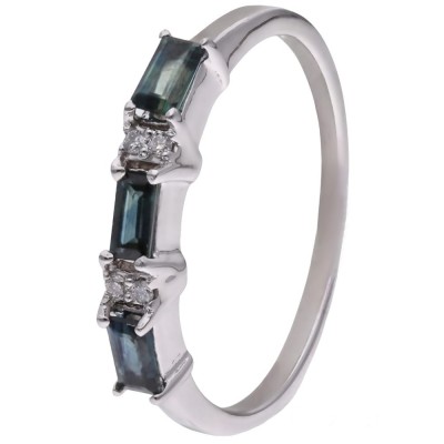 Pierścionek Ag925 Szafir z diamentem CVD-3151-R-BS