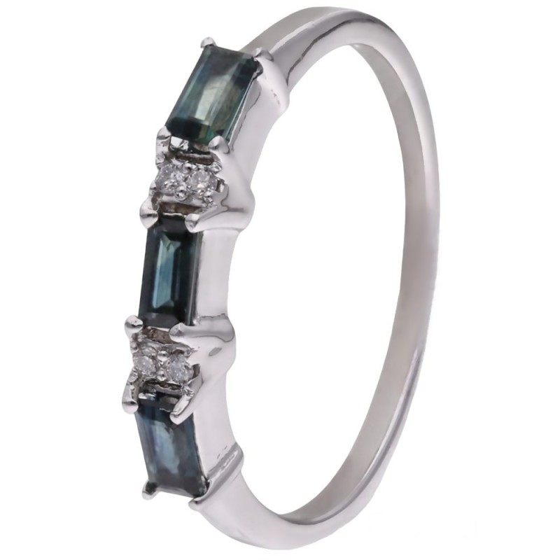Pierścionek Ag925 Szafir z diamentem CVD-3151-R-BS