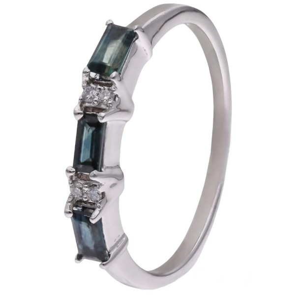 Pierścionek Ag925 Szafir z diamentem CVD-3151-R-BS