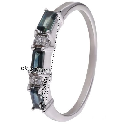 Pierścionek Ag925 Szafir z diamentem CVD-3151-R-BS