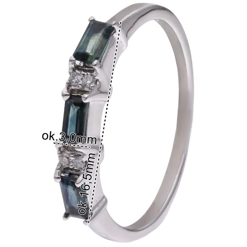 Pierścionek Ag925 Szafir z diamentem CVD-3151-R-BS