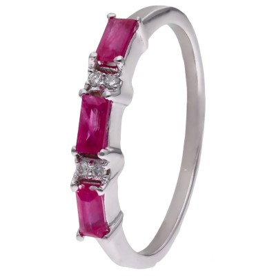Pierścionek Ag 925 rubin z diamentem CVD-3151-R-RU