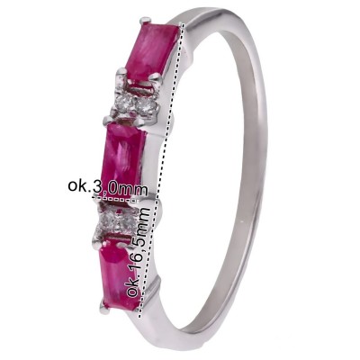 Pierścionek Ag 925 rubin z diamentem CVD-3151-R-RU