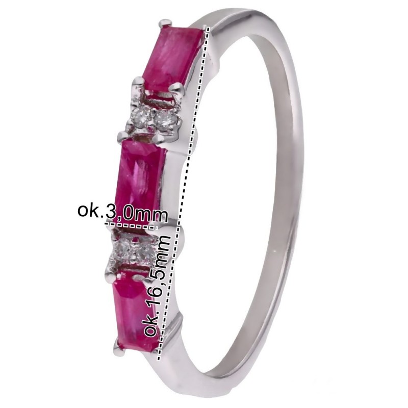 Pierścionek Ag 925 rubin z diamentem CVD-3151-R-RU