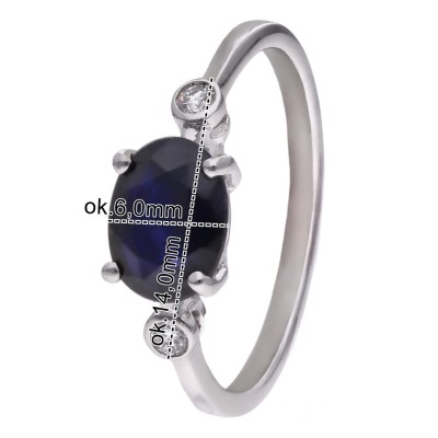 Pierścionek Ag 925 Szafir i diament CVD-3338-R-BS