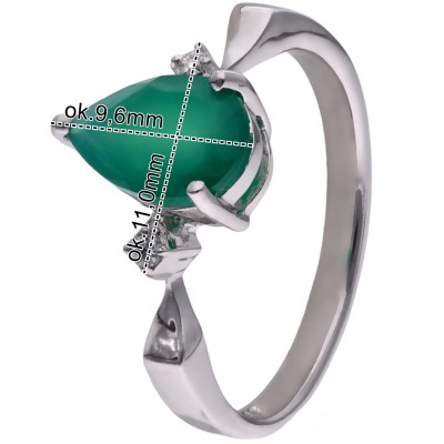 Pierścionek Ag 925 Agat i diament CVD-3394-R-AG