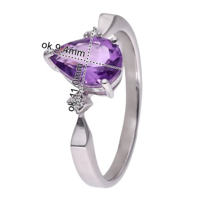 Pierścionek Ag 925 Ametyst i diament CVD-3394-R-AM