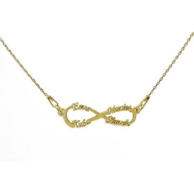 Naszyjnik pozłacany Infinity z imionami 