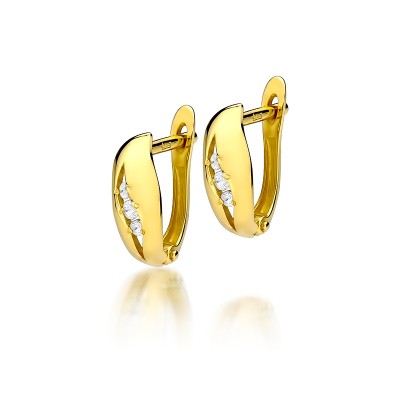 Kolczyki złote Au 585 z diamentem KO009Y