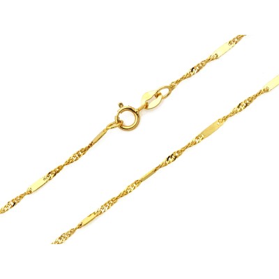 Łańcuszek złoty Au 585 singapur z blaszką LA_447