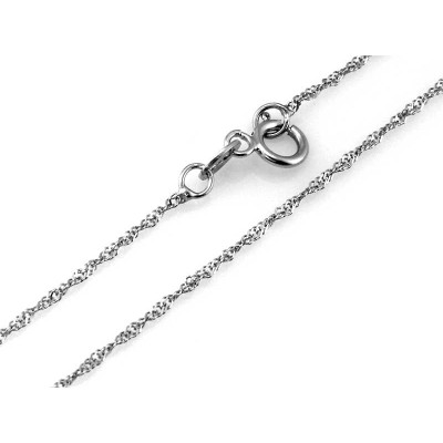 Łańcuszek z białego złota Au 585 podwójny singapur