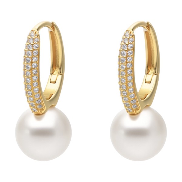 Kolczyki srebrne Ag925 pozłacane perła IM0660925EG