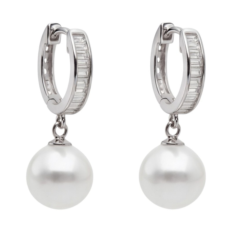 Kolczyki srebrne Ag 925 rodowane perła IM0670925ER