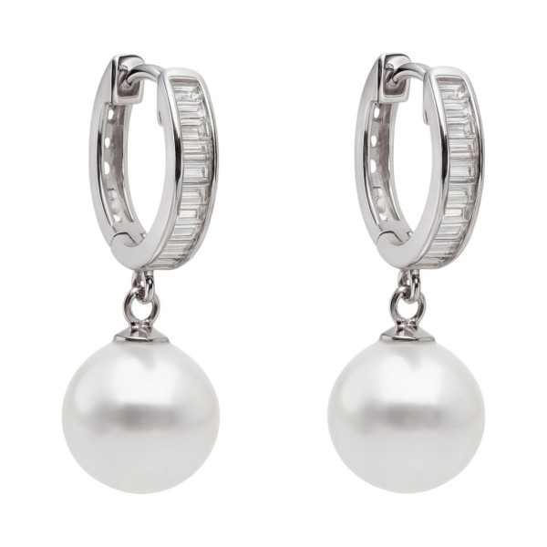 Kolczyki srebrne Ag 925 rodowane perła IM0670925ER