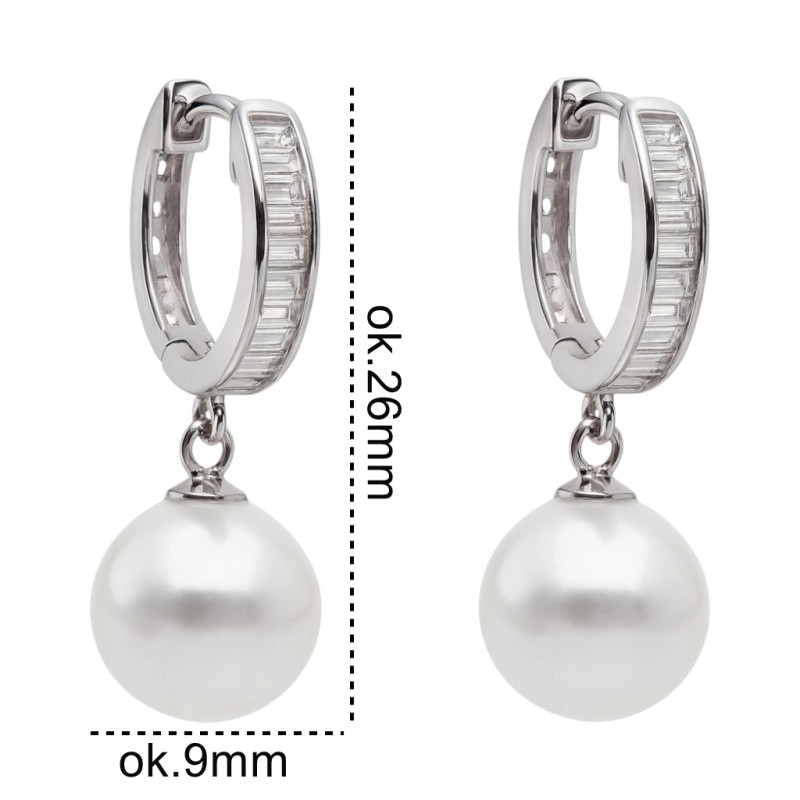 Kolczyki srebrne Ag 925 rodowane perła IM0670925ER