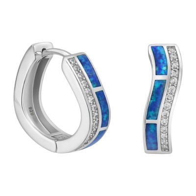 Kolczyki Ag 925 cyrkoniami i opalem IM0680925ER