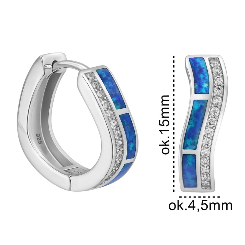 Kolczyki Ag 925 cyrkoniami i opalem IM0680925ER