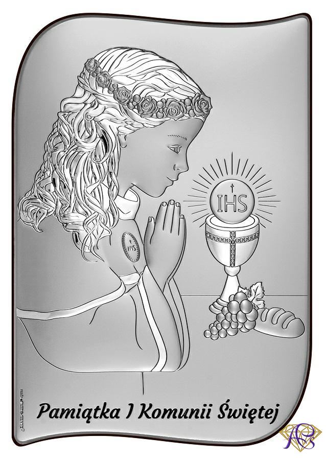 Obrazek srebrny Pamiątka I Komunii Świętej 6793A