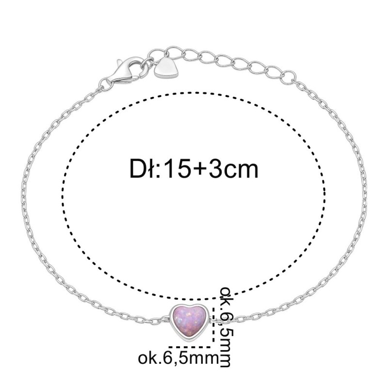 Bransoleta srebrna Ag 925 opal IM1000925BR_P