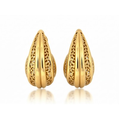 Kolczyki złote Au 585 krople zdobione KL_12637