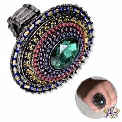 Pierścień z koralików - biżuteria sztuczna BSK 116