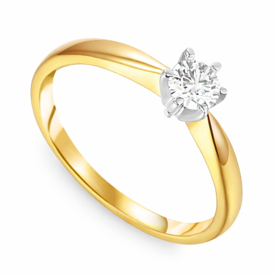 Pierścionek złoty Au585 z diamentem R34130YW 0.25