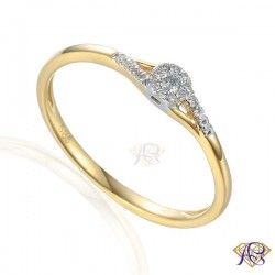 Złoty pierścionek z diamentami R46668 YW