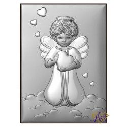 Obrazek srebrny Anioł Stróż z sercem 6779
