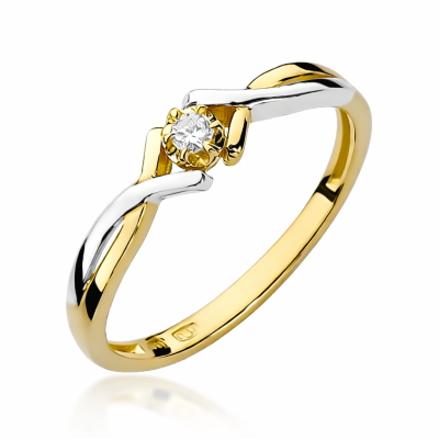 Pierścionek Au585 z diamentem W-190 0.04ct r. 9