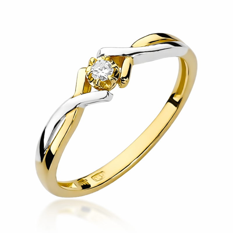 Pierścionek Au585 z diamentem W-190 0.04ct r. 9
