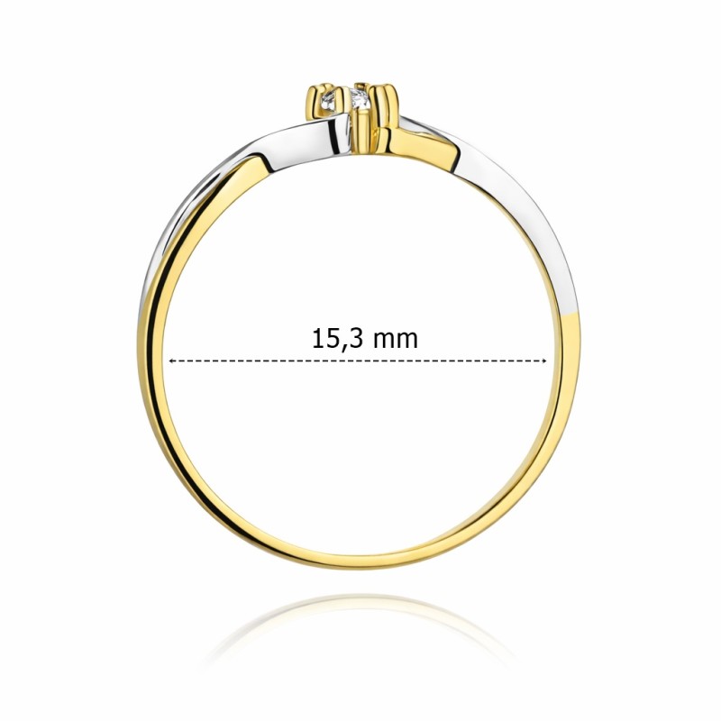 Pierścionek Au585 z diamentem W-190 0.04ct r. 9
