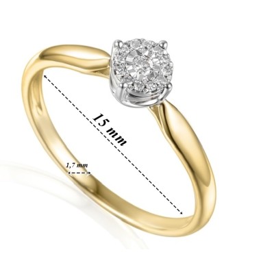 Pierścionek Au585 z diamentem R55157 YW r.8