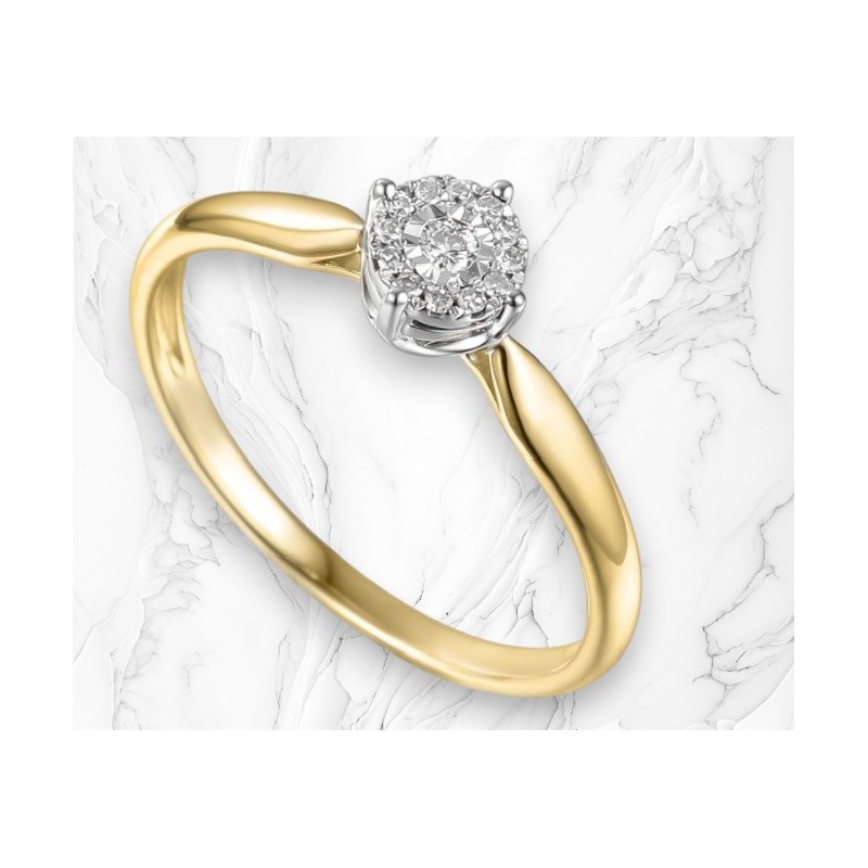 Pierścionek Au585 z diamentem R55157 YW r.8