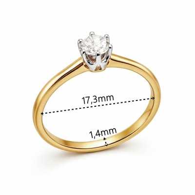 Pierścionek Au 585 z diamentem R09915YW r14