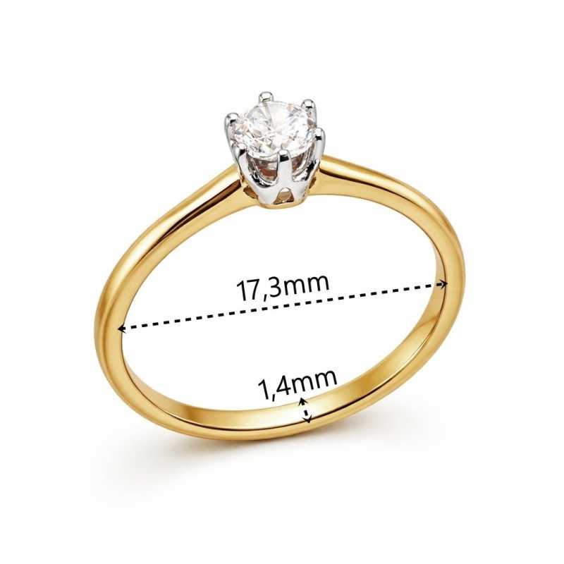 Pierścionek Au 585 z diamentem R09915YW r14