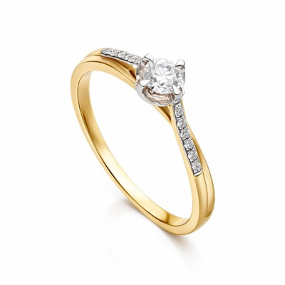 Pierścionek złoty Au 585 z diamentami KR402 r.14