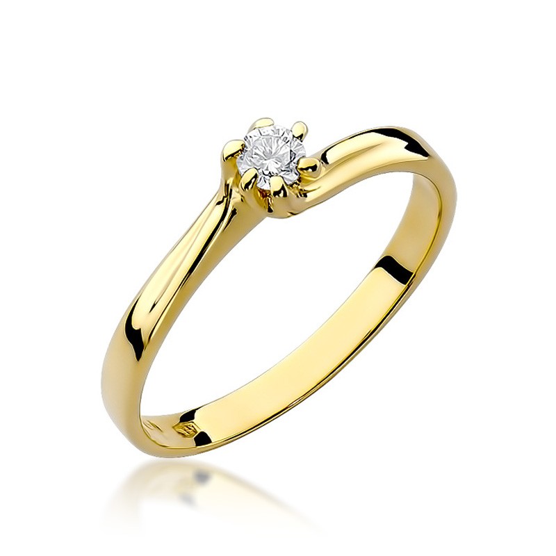 Pierścionek Au 585 z diamentem W-21 0.10ct r.9