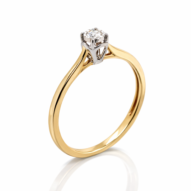 Pierścionek Au585 z diamentem R-4318 0.05ct r.9