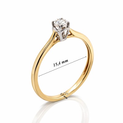 Pierścionek Au585 z diamentem R-4318 0.05ct r.9