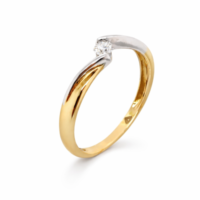 Pierścionek Au585 z diamentem 0.08ct KJR78YW r.9