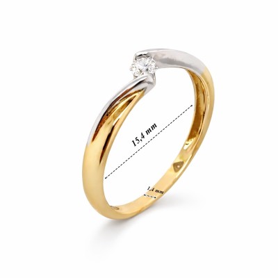 Pierścionek Au585 z diamentem 0.08ct KJR78YW r.9