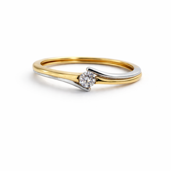 Pierścionek Au585 z diamentem KJR575YW 0.08ct r.9