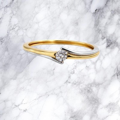 Pierścionek Au585 z diamentem KJR575YW 0.08ct r.9